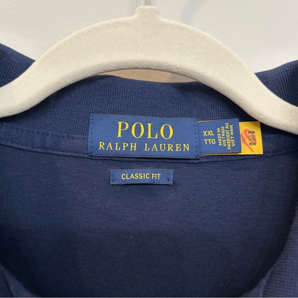 Polo Ralph Lauren Polo Shirt Flesh Pony Navy Cotton Short Sleeve NWOT Size XXL - Picture 3 of 8
